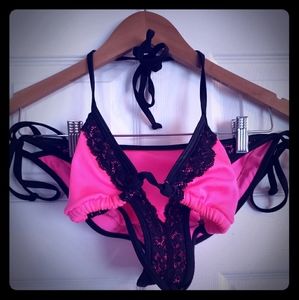 Chynna Dolls Neon Pink Lace Bikini